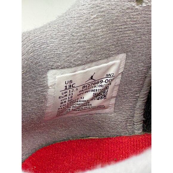 Nike Air Jordon 4 Retro PS Bred Reimagined Sneakers Kids Size 13C - Picture 8 of 8